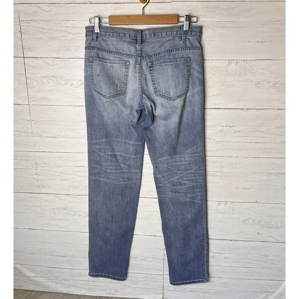 Free People Jeans Womens Size W25 Straight Leg Light Washed Distressed